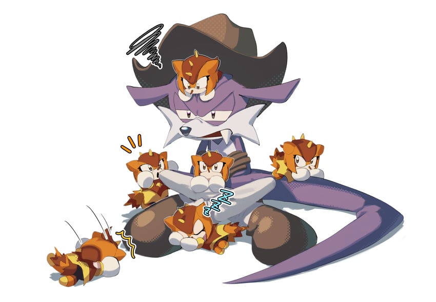 trip the sungazer and fang the sniper (sonic and 3 more) drawn by nanashi_nasi