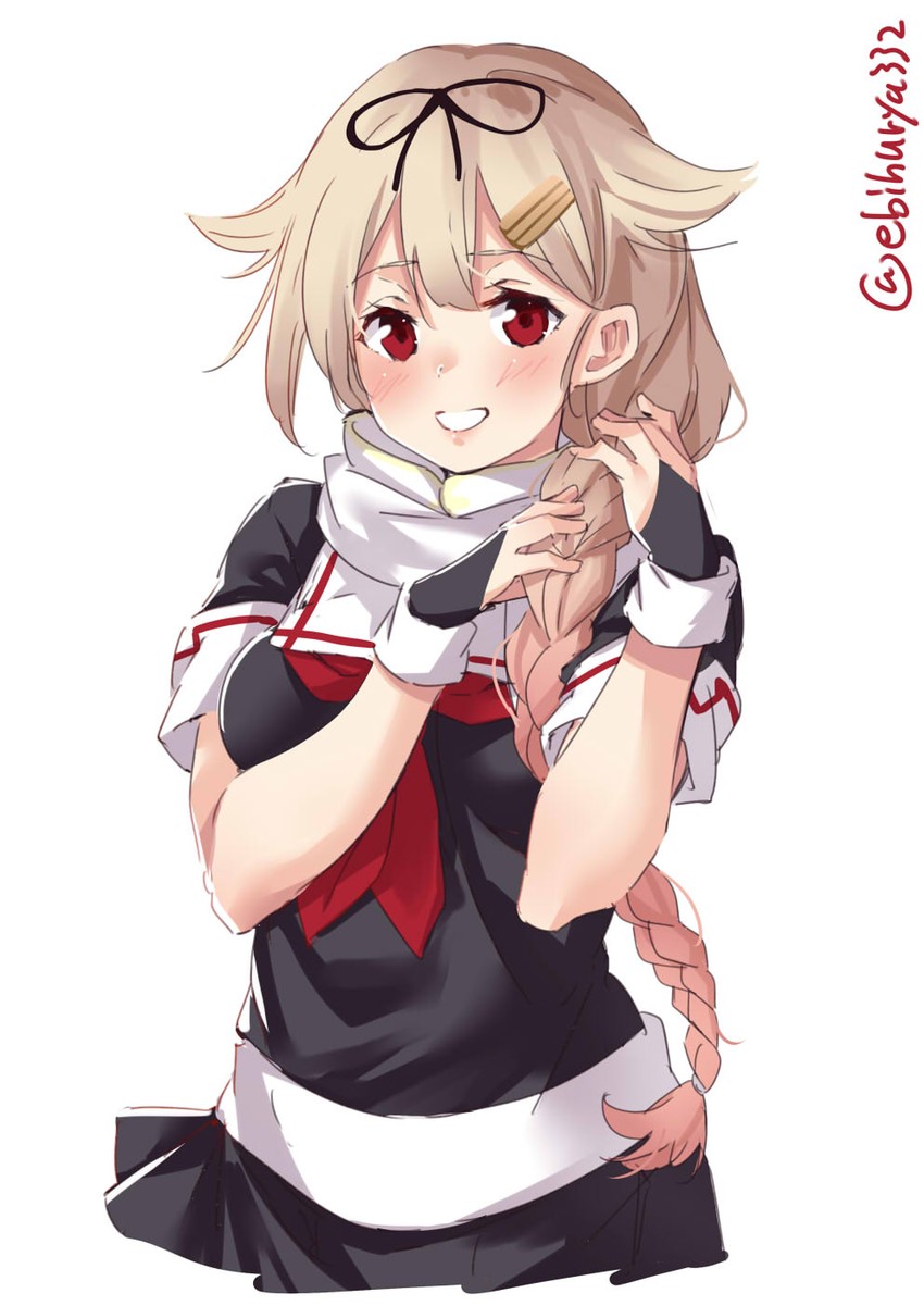 yuudachi and yuudachi kai ni (kantai collection) drawn by ebifurya