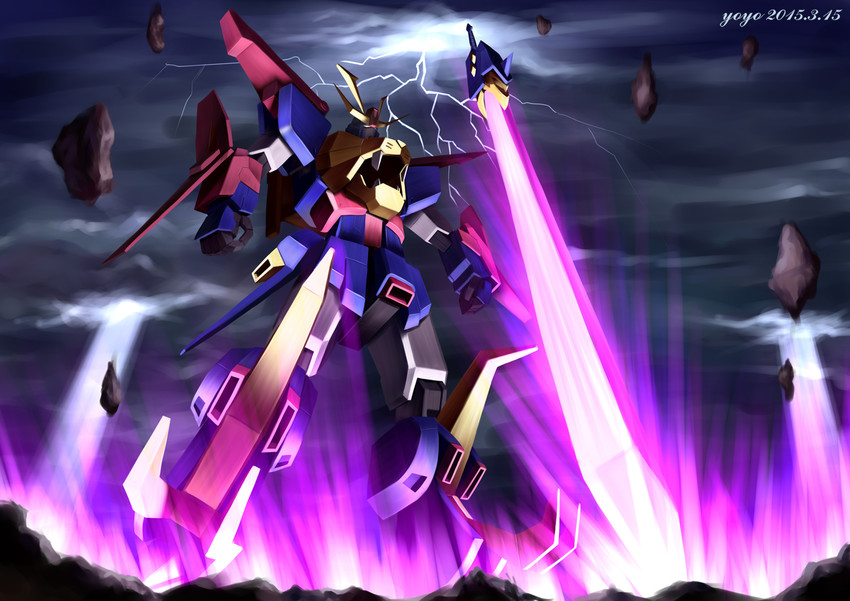 gundam tryon 3 (gundam and 2 more) drawn by yoyo_(seawayseed)