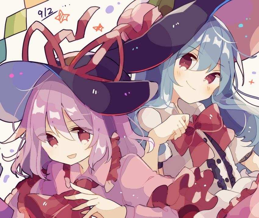 hinanawi tenshi and nagae iku (touhou) drawn by mina_(sio0616)