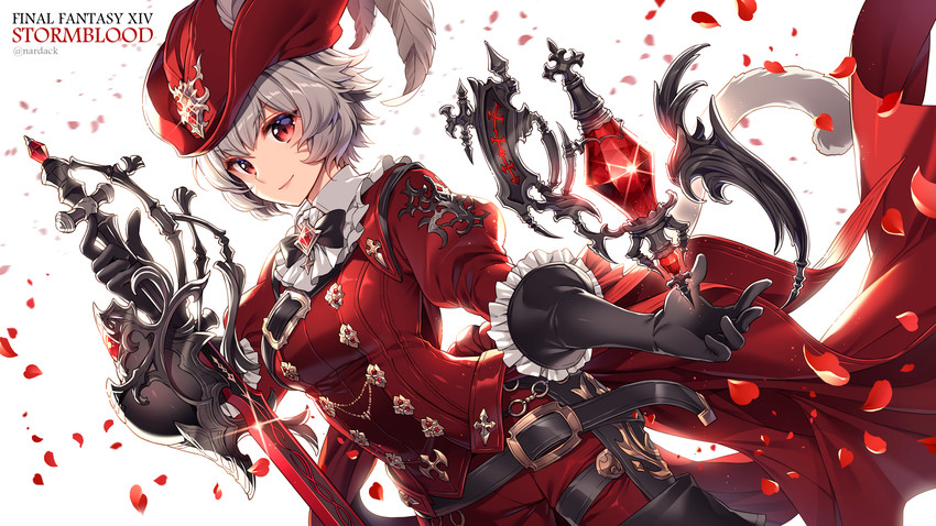 warrior of light and red mage (final fantasy and 1 more) drawn by nardack