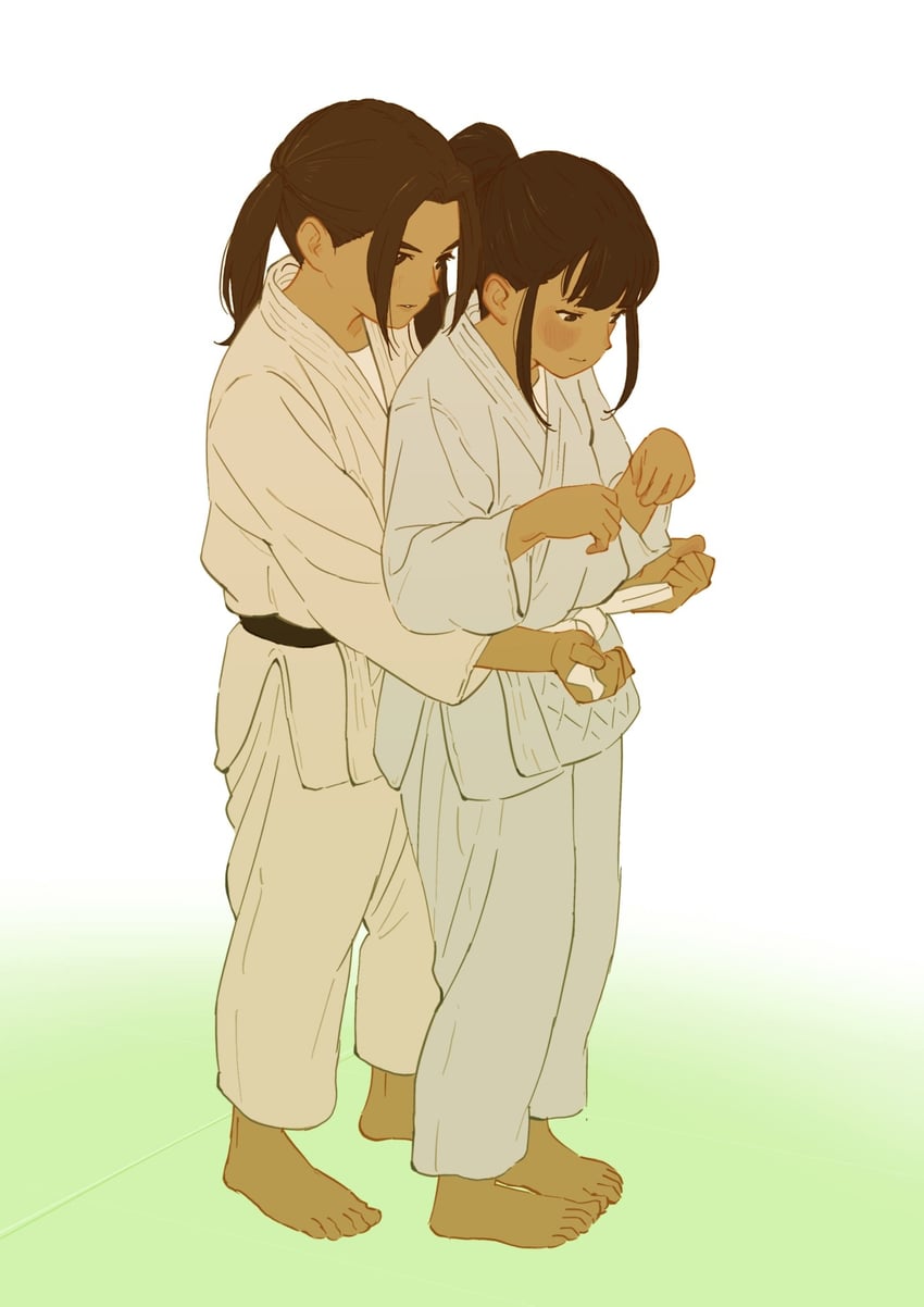 hiura towa and amane erika (mou ippon!) drawn by 55bata6rou