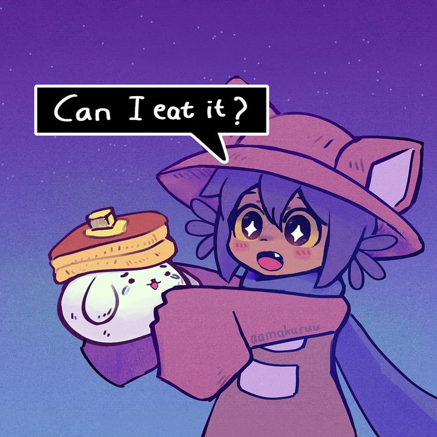 niko and pancake bunny (omori and 1 more) drawn by aamakuruu