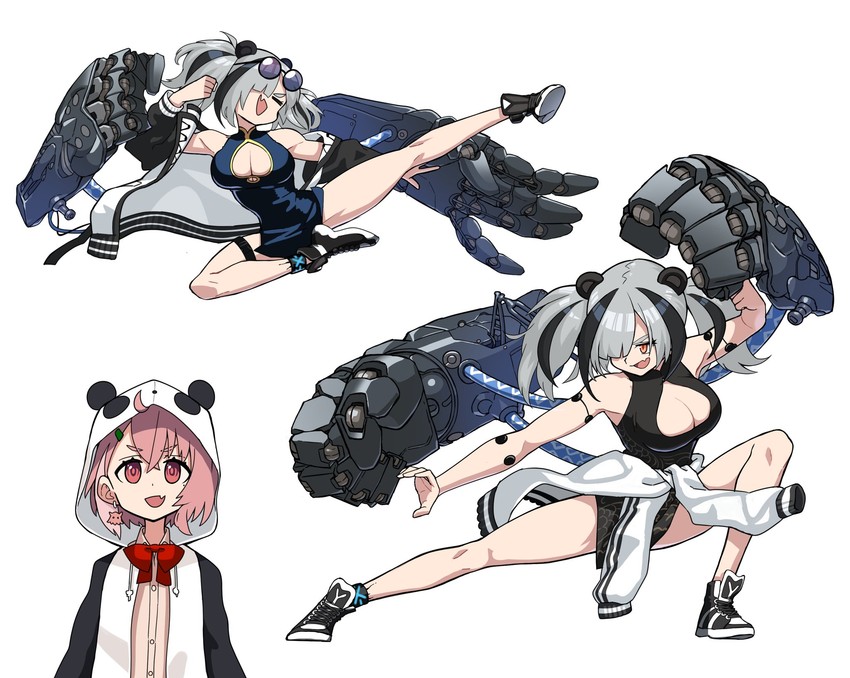 sasaki saku and feater (arknights and 1 more) drawn by evolvingmonkey