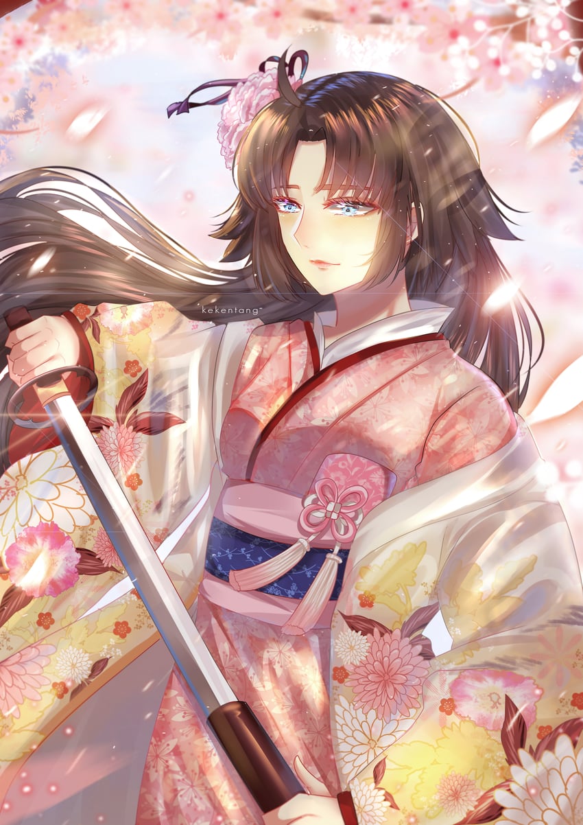 ryougi shiki and void shiki (fate and 2 more) drawn by kekentang