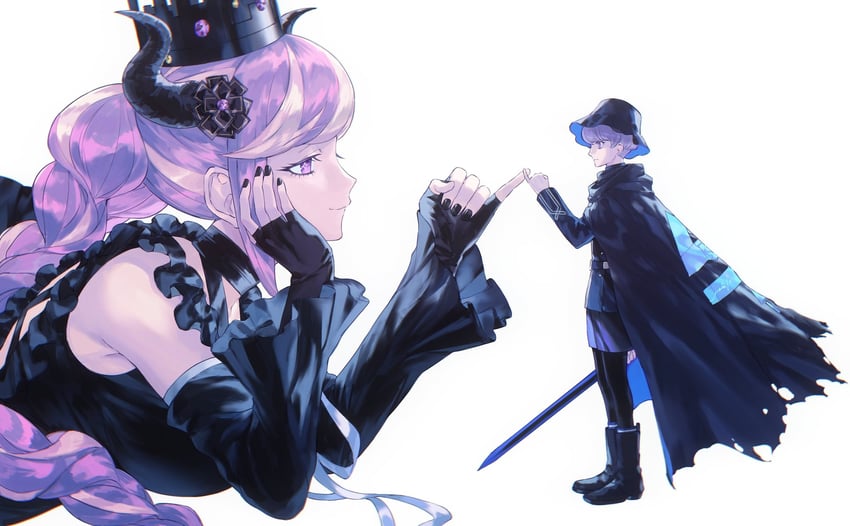 shinigami and yuma kokohead (master detective archives: rain code) drawn by richost