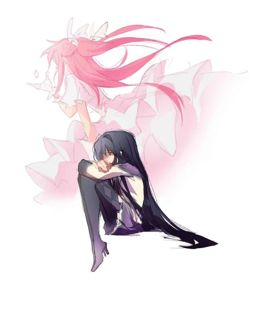 akemi homura, kaname madoka, and ultimate madoka (mahou shoujo madoka magica) drawn by yaeccia