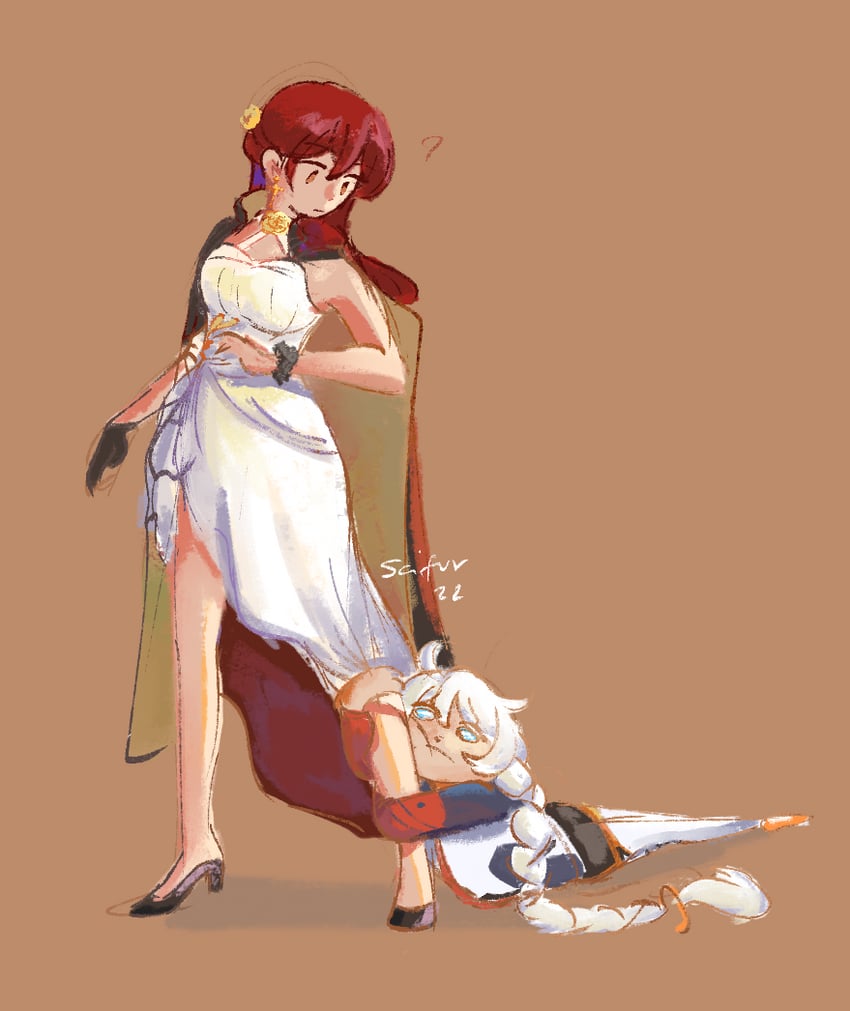 kiana kaslana and himeko (honkai and 2 more) drawn by scifur