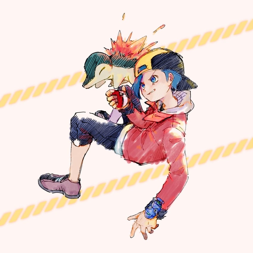ethan and cyndaquil (pokemon and 1 more) drawn by tan_carbonnn
