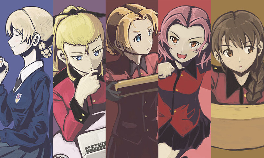 darjeeling, orange pekoe, rosehip, assam, and rukuriri (girls und panzer) drawn by vent_arbre