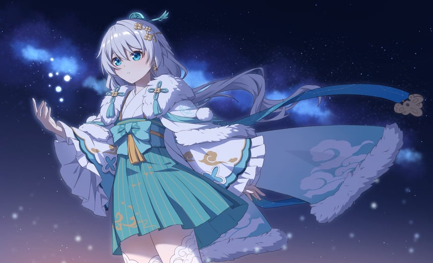 theresa apocalypse and zhuge kongming (honkai and 1 more) drawn by luyue
