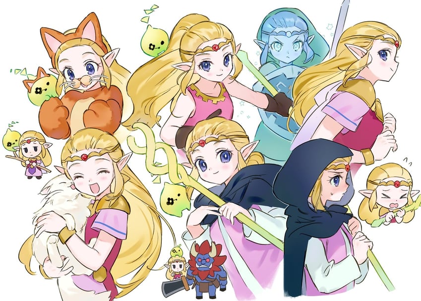 princess zelda, tri, and lynel (the legend of zelda and 1 more) drawn by opleillle