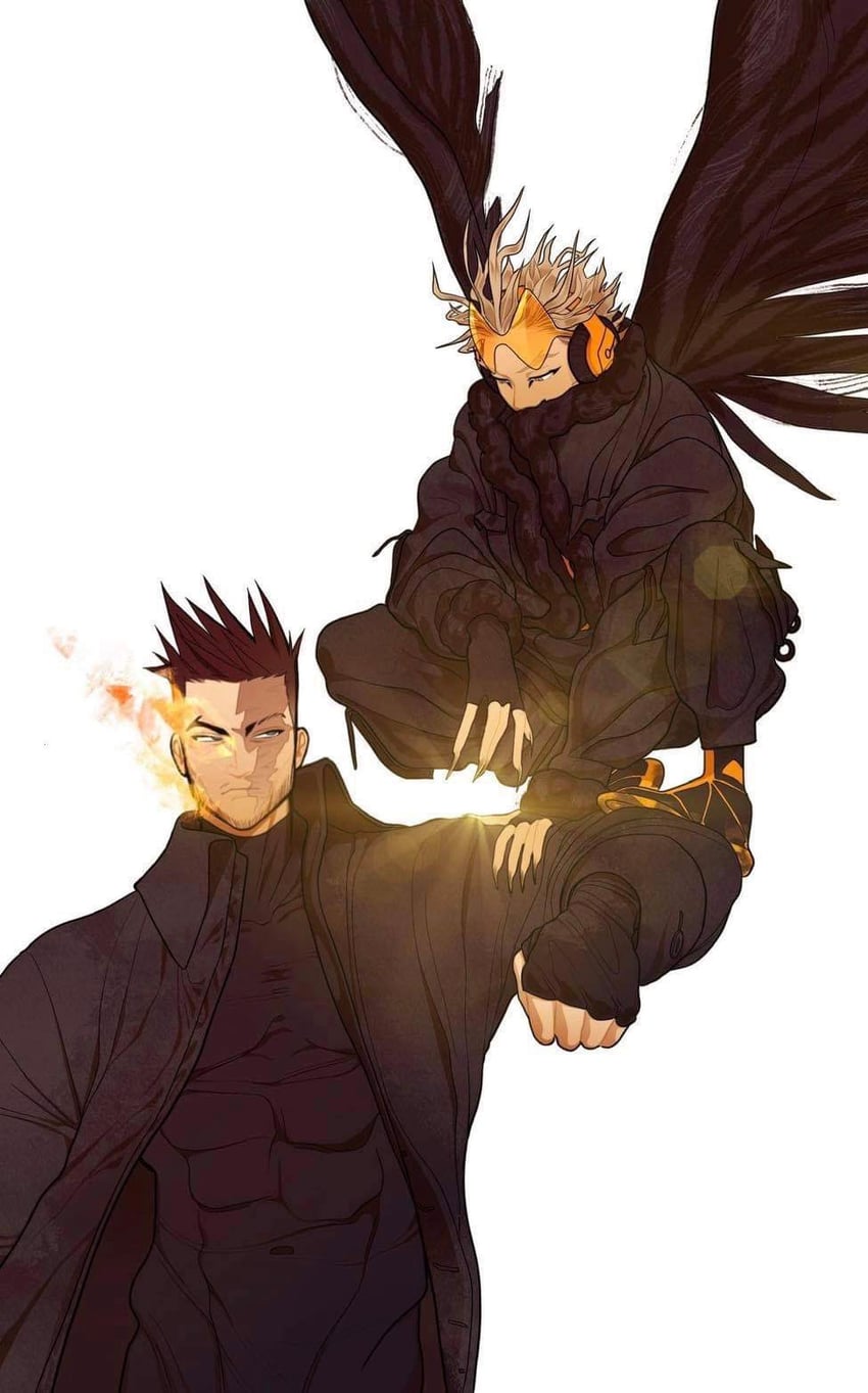 endeavor and hawks (boku no hero academia) drawn by solidafg
