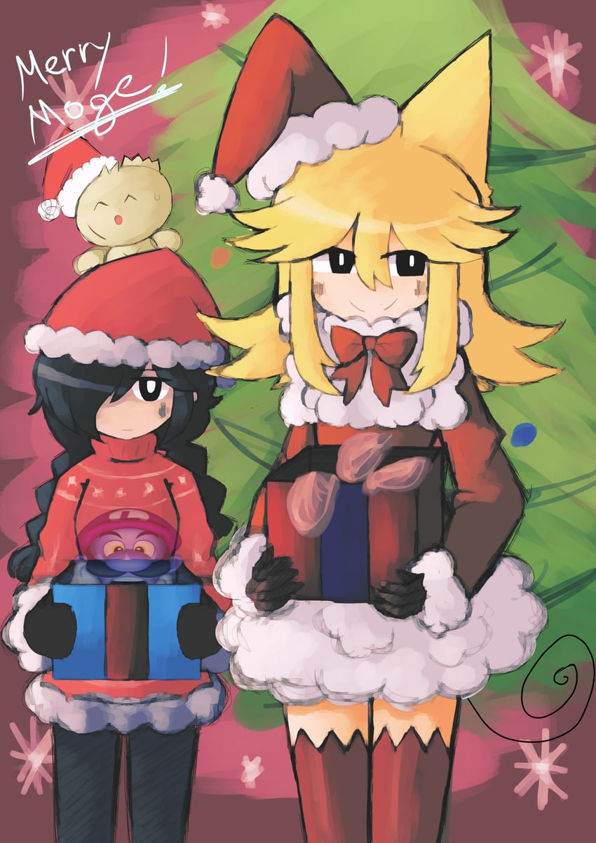 kurai yonaka, moge-ko, and defect mogeko (funamusea and 1 more) drawn by iesonatana
