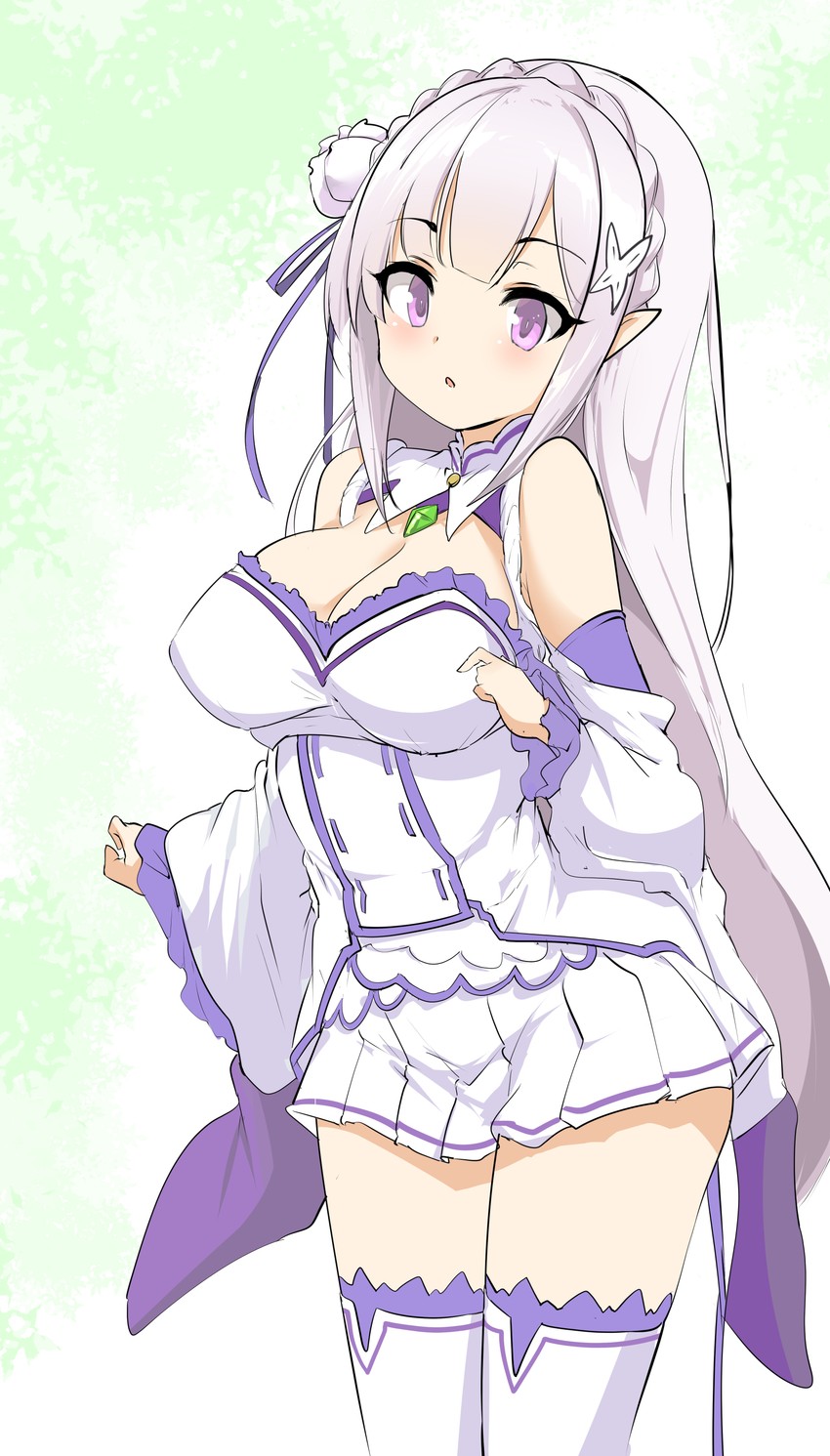 emilia (re:zero kara hajimeru isekai seikatsu) drawn by momio
