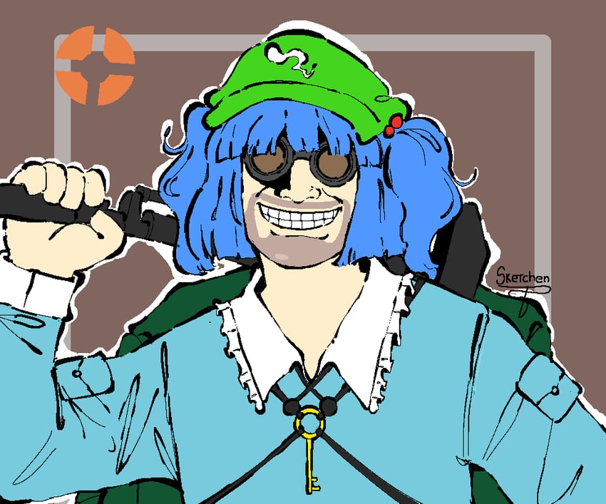 kawashiro nitori and engineer (touhou and 1 more) drawn by pepponeppo