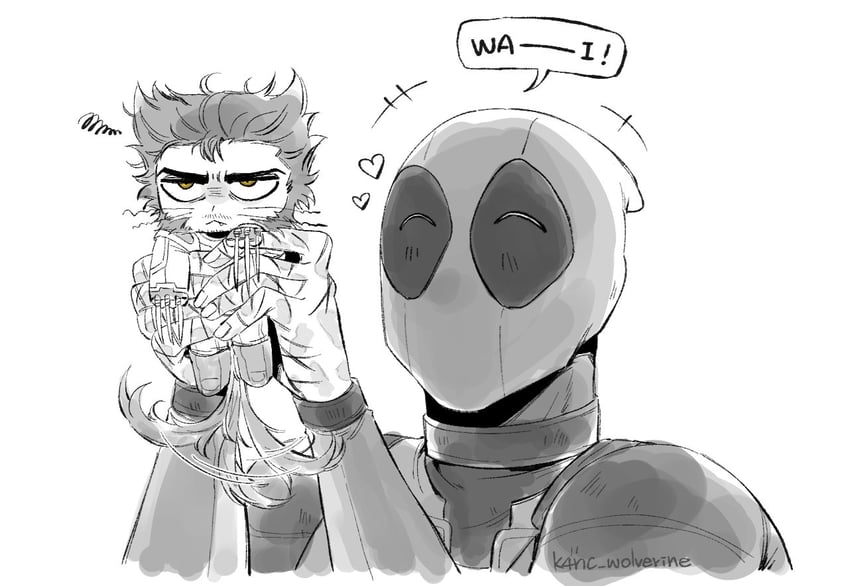 wolverine and deadpool (marvel and 4 more) drawn by k4nc_wolverine