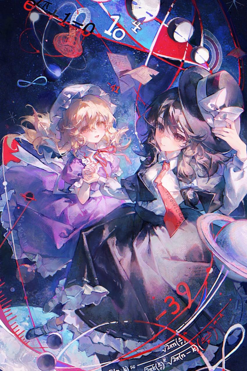 usami renko and maribel hearn (touhou) drawn by maccha_(mochancc)