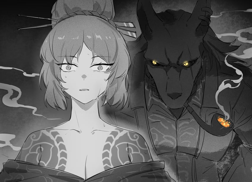 ishmael and tanya (project moon and 2 more) drawn by yzj21333