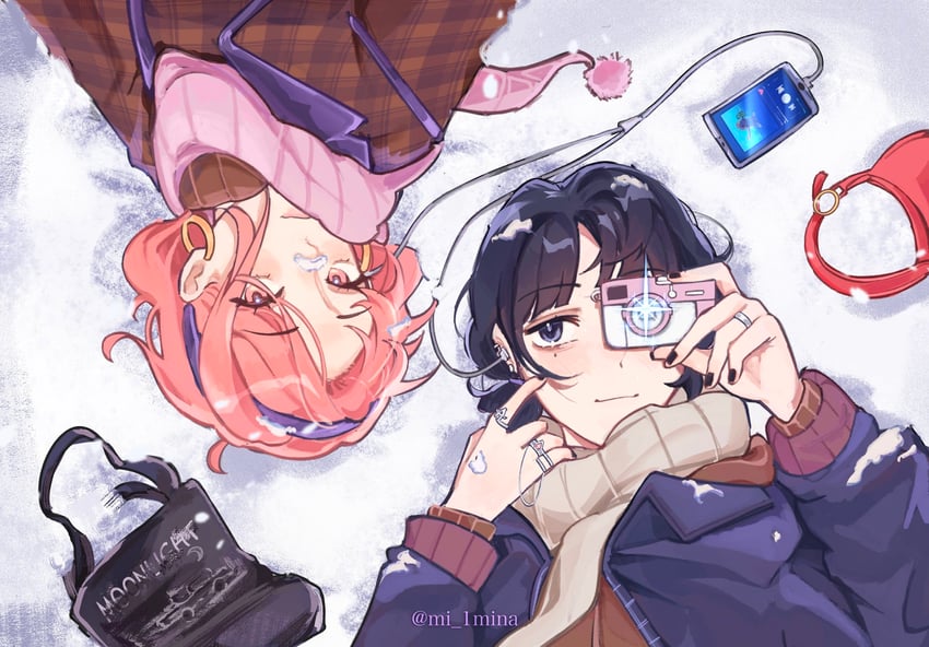 koga mitsuki and oosawa aya (kininatteru hito ga otoko ja nakatta) drawn by mitsuayacanon