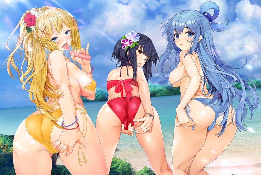 megumin, aqua, and darkness (kono subarashii sekai ni shukufuku wo!) drawn by ayase_shichikai