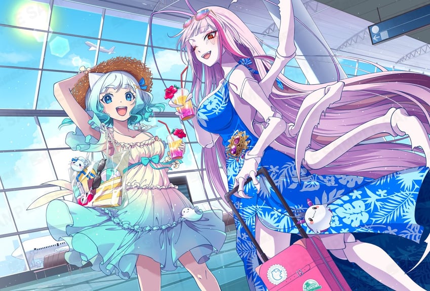 mint fantome and matara kan (indie virtual youtuber and 1 more) drawn by saraemiii_en