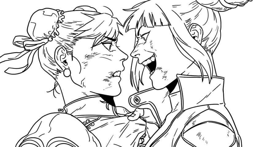 chun-li and han juri (street fighter) drawn by efd