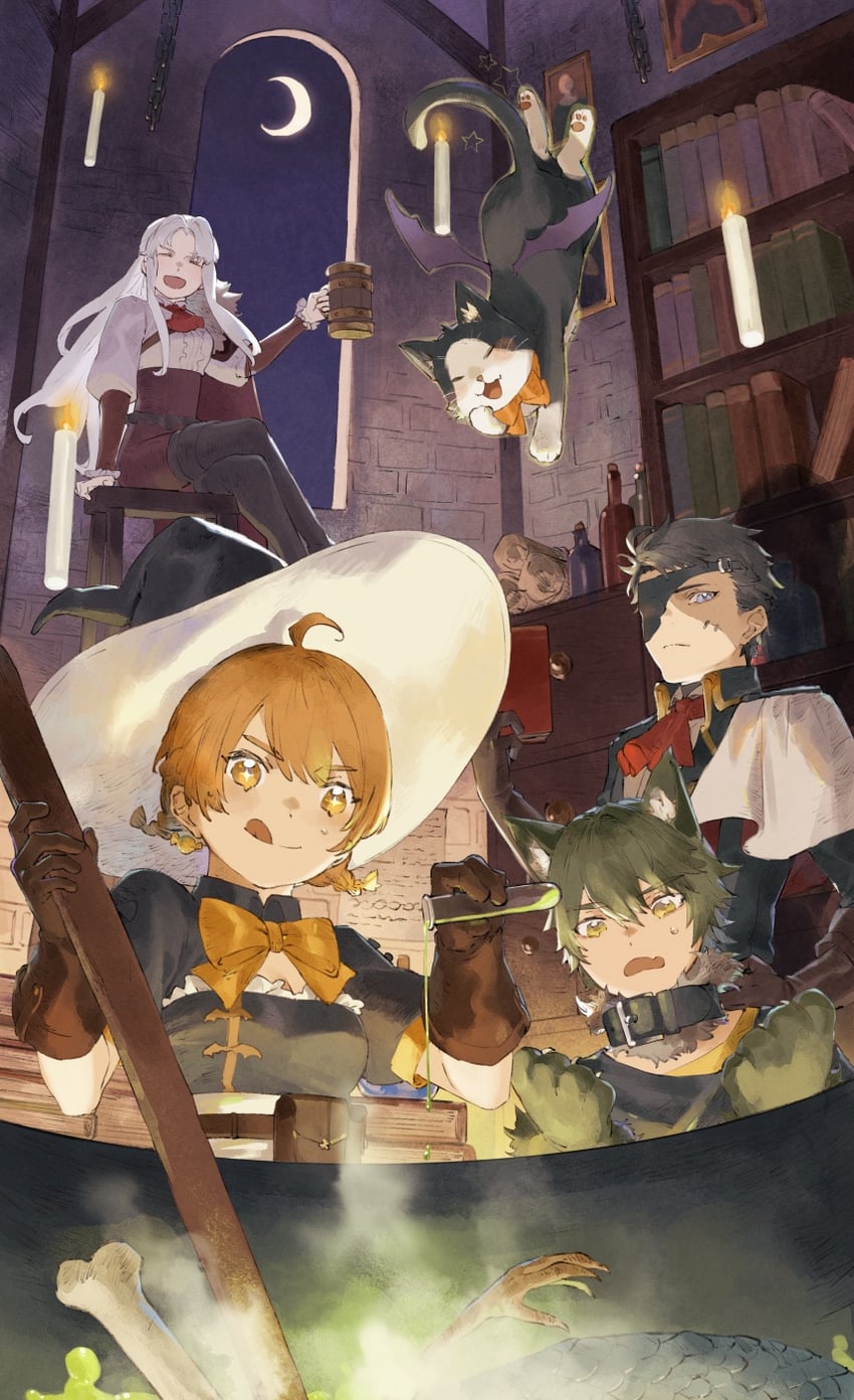 maitha, rawiyah, faycal, male voyager, and kuro (sword of convallaria) drawn by msan_0011