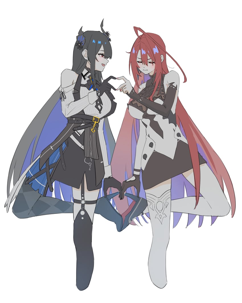 nerissa ravencroft and elizabeth rose bloodflame (hololive and 1 more) drawn by yuutomeh