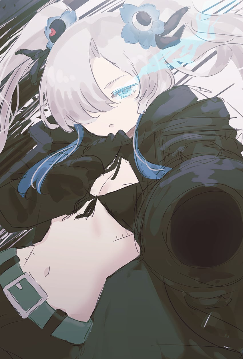 black rock shooter and isekaijoucho (black rock shooter and 1 more) drawn by rice_(okome_no_naru_ki)