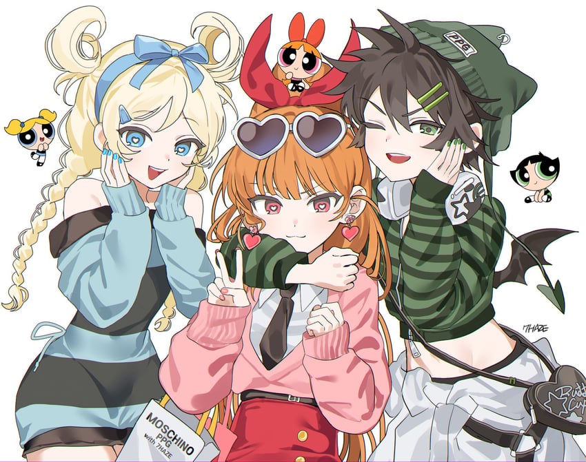 buttercup, blossom, and bubbles (powerpuff girls) drawn by haze_(ohw8g)