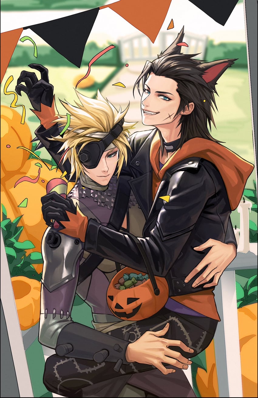 cloud strife and zack fair (final fantasy and 2 more) drawn by fish_hexdream