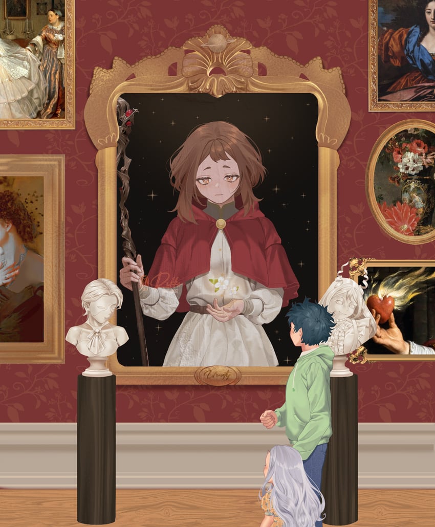 midoriya izuku, uraraka ochaco, hado nejire, and eri (boku no hero academia) drawn by rikka_(qgirl_26)