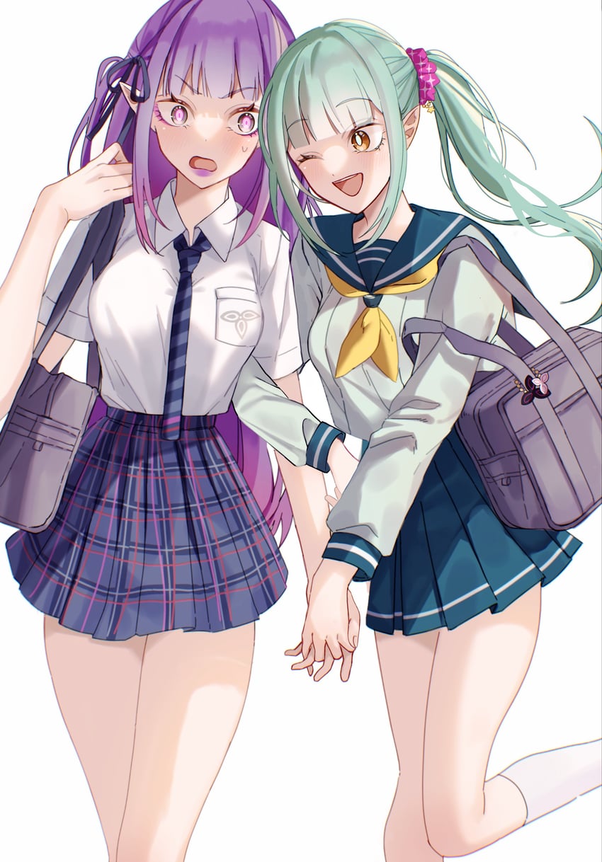 lyra and shion (re:zero kara hajimeru isekai seikatsu and 1 more) drawn by jouge2983