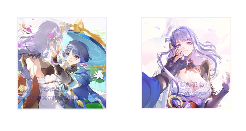 raiden shogun, scaramouche, and wanderer (genshin impact) drawn by sugarpop