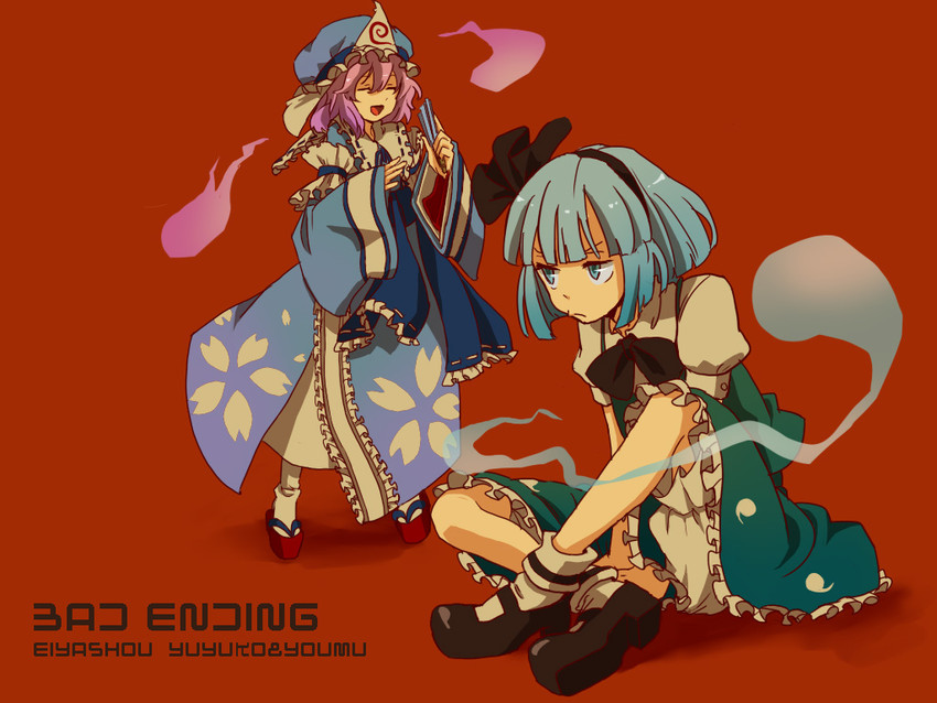 konpaku youmu and saigyouji yuyuko (touhou) drawn by yuzuhara_moke
