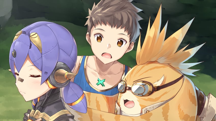 rex, poppi, tora, and poppi alpha (xenoblade chronicles and 1 more) drawn by yappen