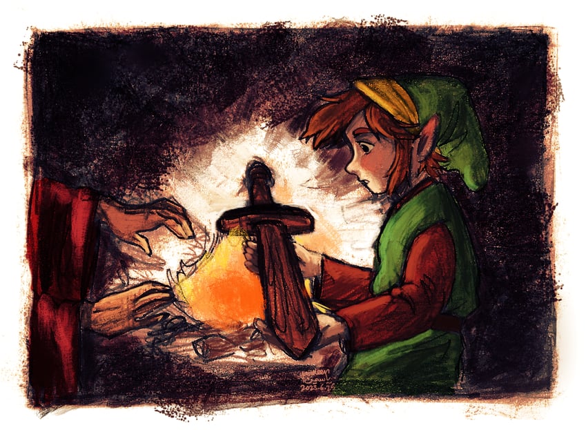 link and old man (the legend of zelda) drawn by yasmeen
