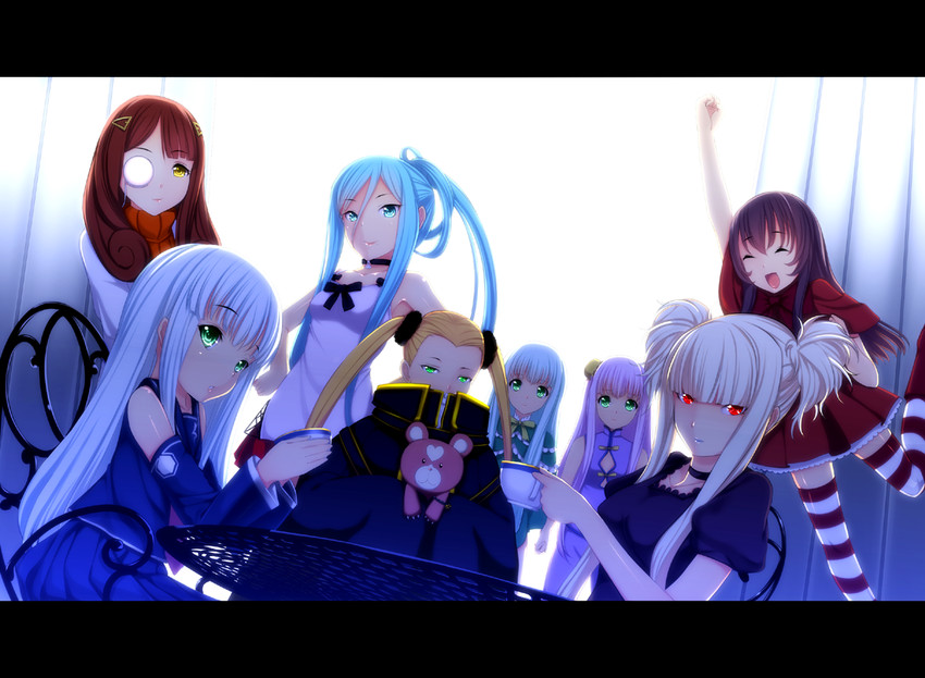 kongou, takao, iona, haruna, kirishima, and 5 more (aoki hagane no arpeggio) drawn by kiyomin