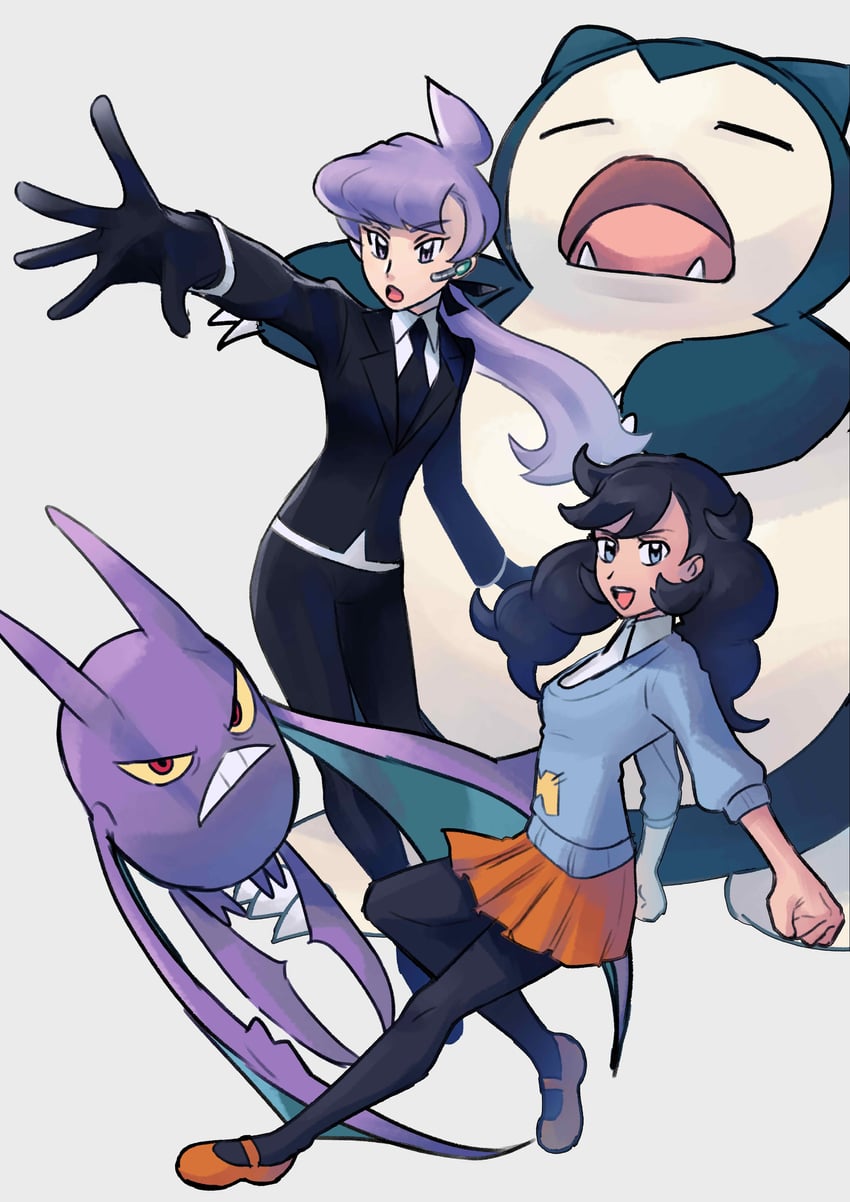 snorlax, crobat, anabel, and emma (pokemon and 2 more) drawn by papurikagakusyu