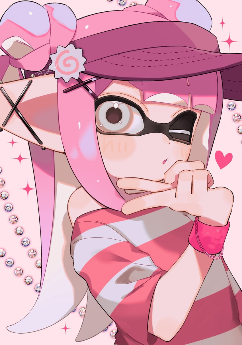 inkling player character and inkling girl (splatoon) drawn by sabata_saba