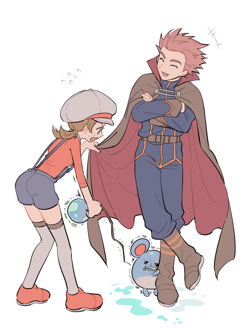 lyra, lance, and marill (pokemon and 1 more) drawn by gnsn_tori