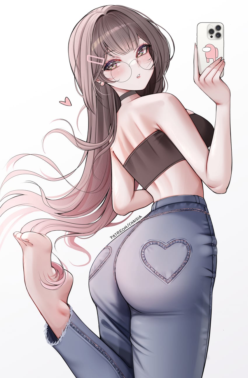 crewmate and michi (original) drawn by chaisia_art