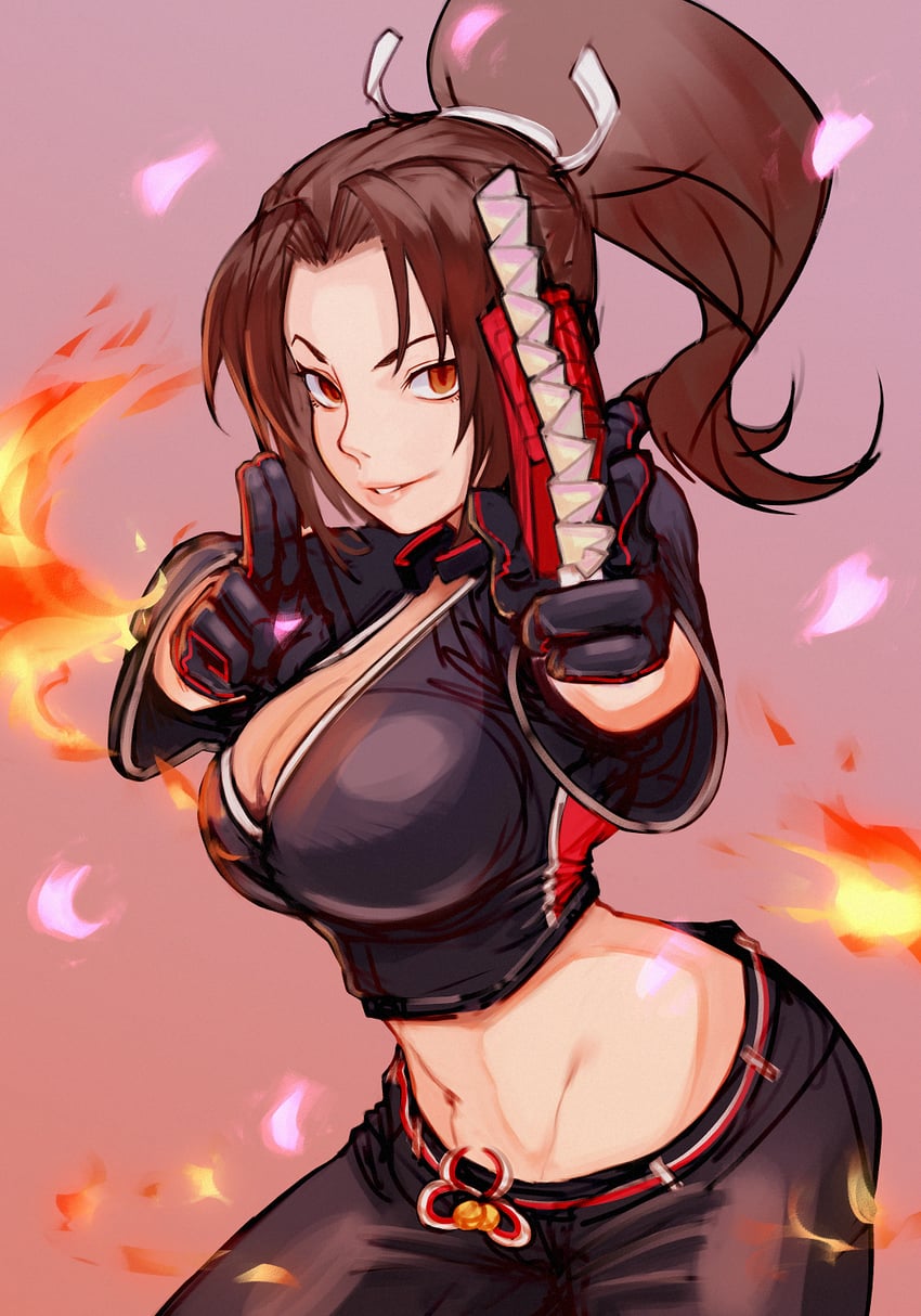 shiranui mai (fatal fury and 1 more) drawn by toastitos