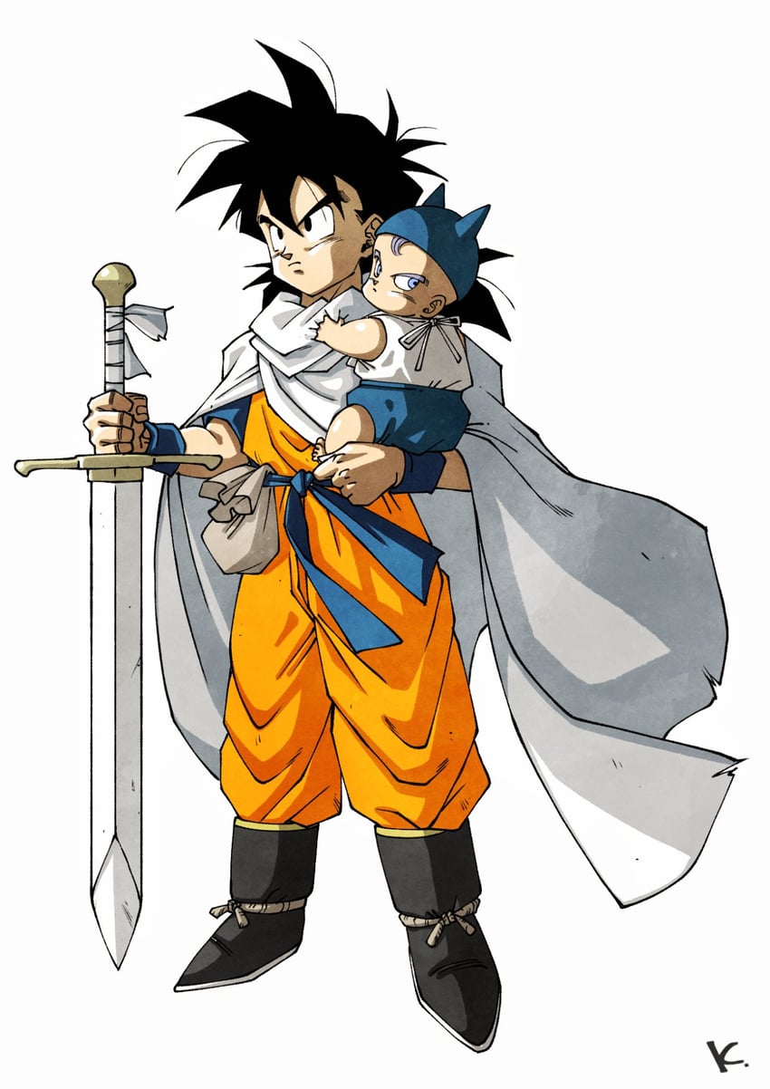 son gohan and trunks (dragon ball and 1 more) drawn by kakeru_(dbskakeru)