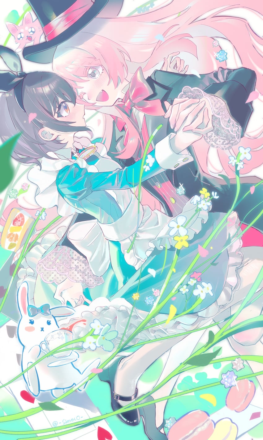 chihaya anon, alice, takamatsu tomori, and mad hatter (bang dream! and 2 more) drawn by simoco