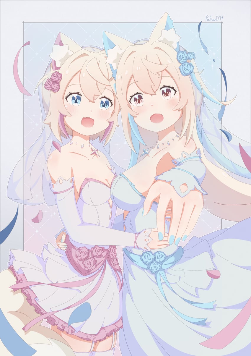 fuwawa abyssgard and mococo abyssgard (hololive and 1 more) drawn by pulsar_d39