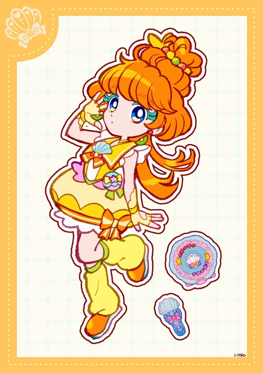 ichinose minori and cure papaya (precure and 1 more) drawn by uwded_207