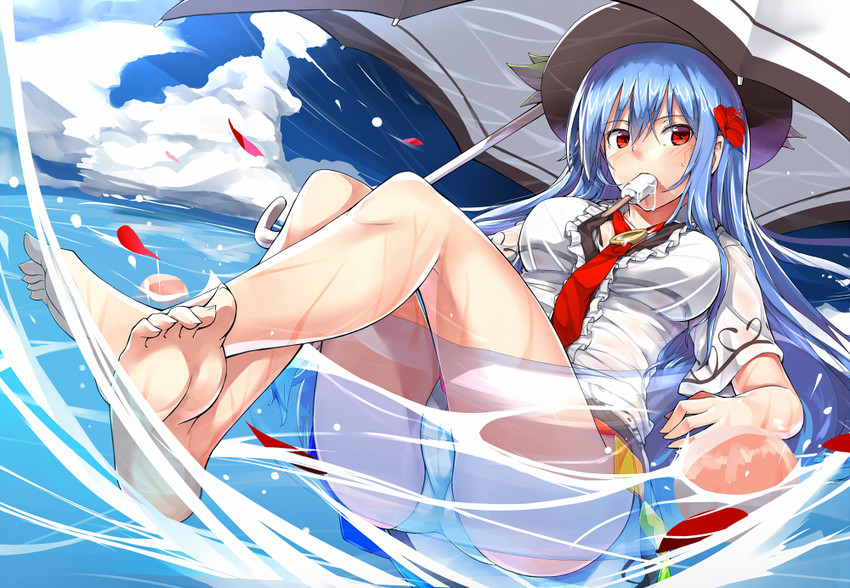 hinanawi tenshi (touhou) drawn by neropaso