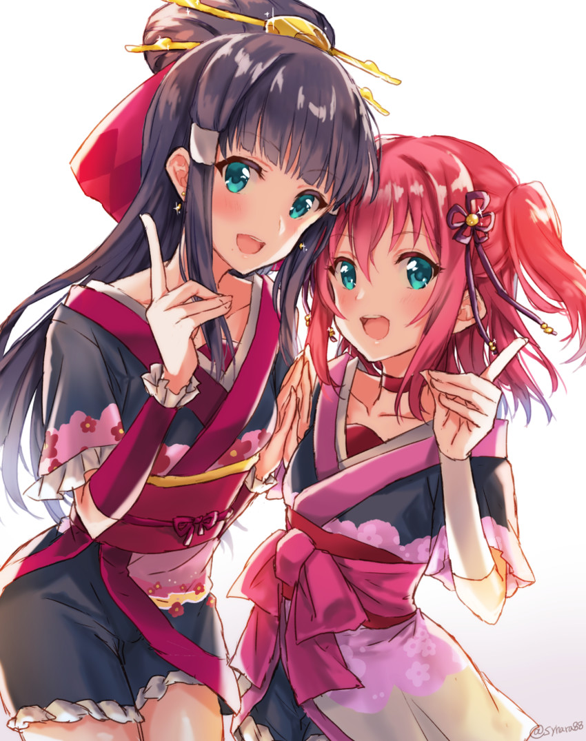 kurosawa dia and kurosawa ruby (love live! and 1 more) drawn by sahara_(charlotte)